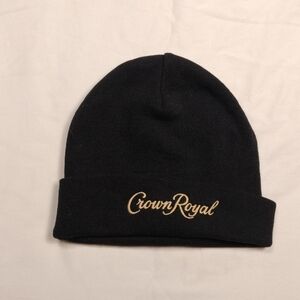 District Black Beanie with Gold Embroidery